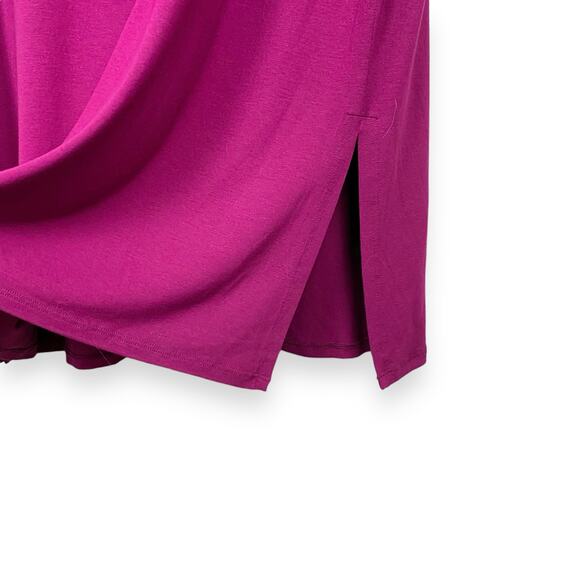 Eileen Fisher Women's Ballet Neck Stretch Knit Midi Dress Medium Magenta - Picture 4 of 10